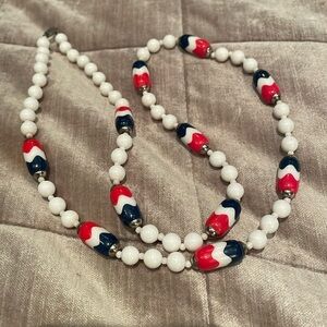 Vintage 60’s Necklace In Red White & Blue